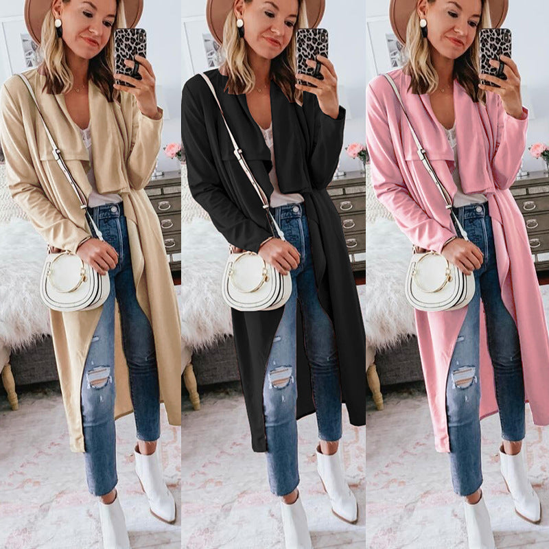 European American Long Windbreaker Jacket Cardigan