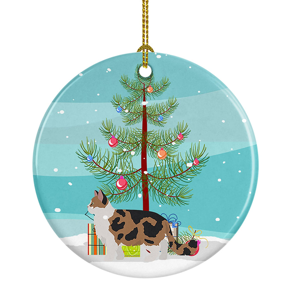 Ragamuffin Cat Christmas Ceramic Ornament