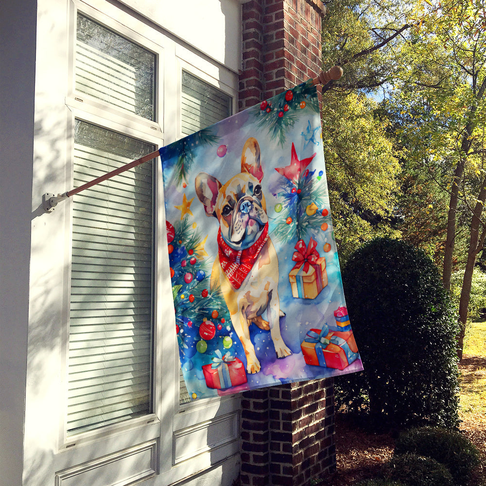 French Bulldog Christmas House Flag