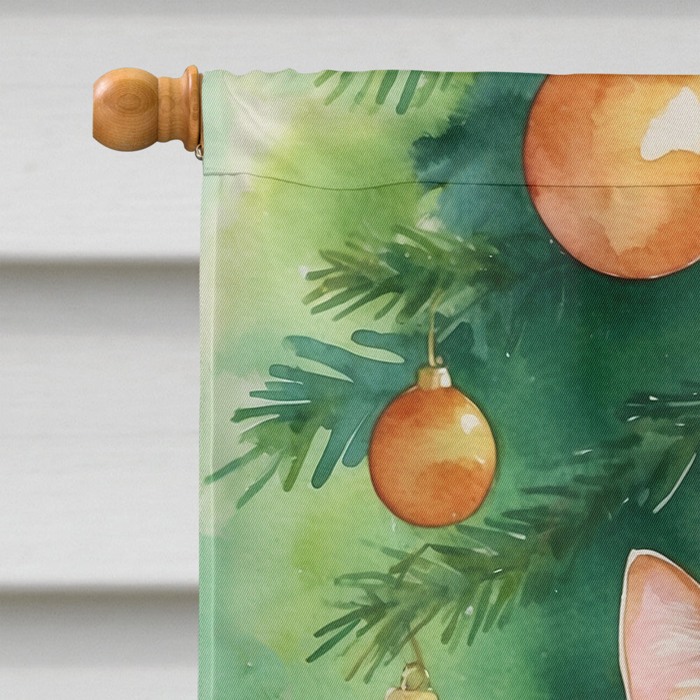 Suphalak Cat By the Christmas Tree House Flag