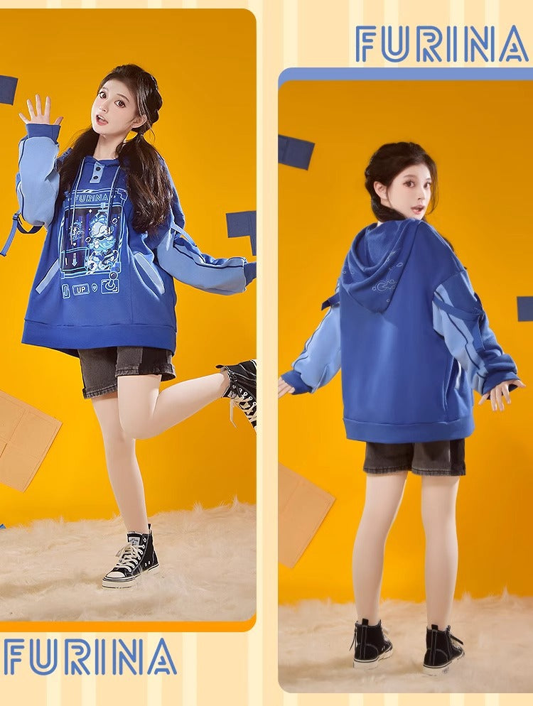 Genshin Impact Neuvillette Focalors Oversized Hoodie | Streetwear