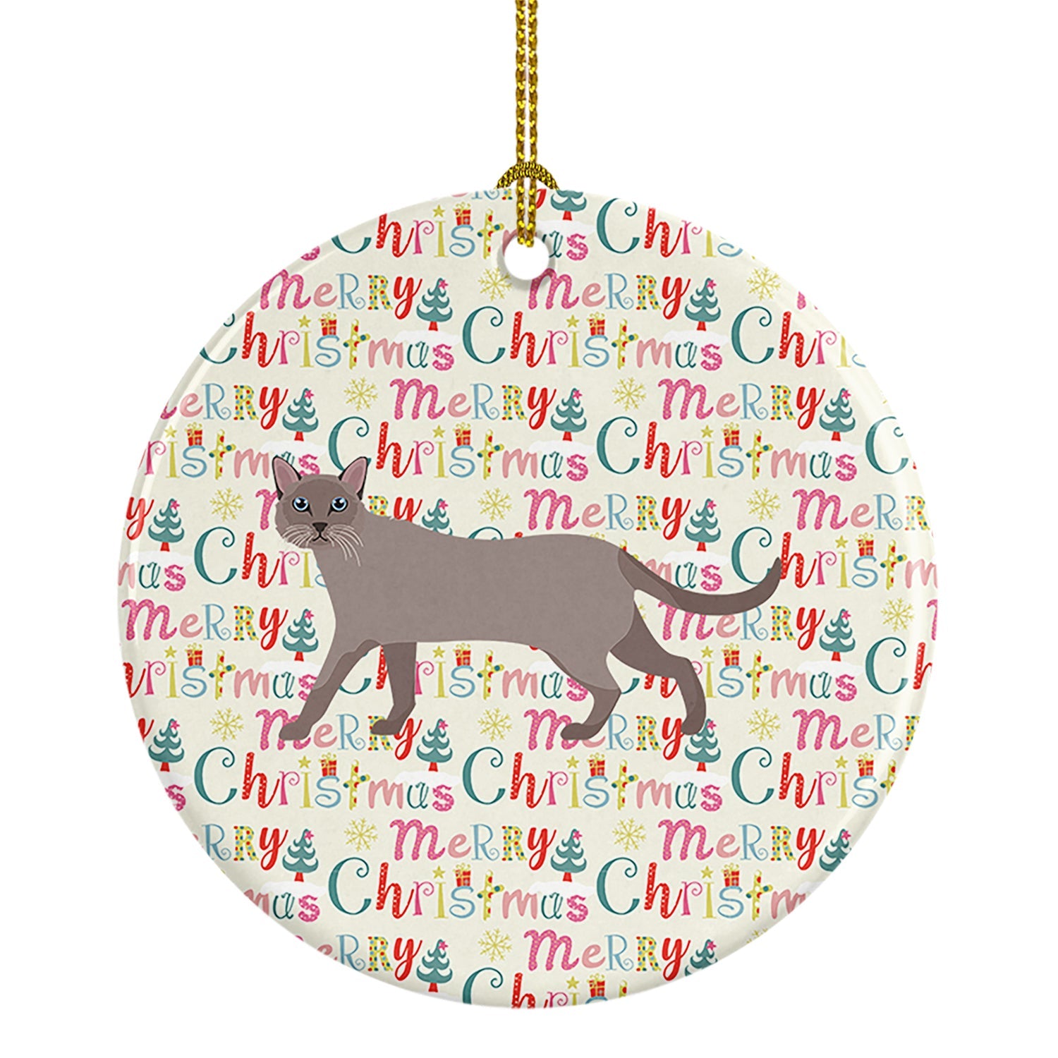 Siamese Traditional #1 Cat Christmas Ceramic Ornament