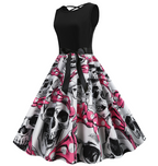 Sleeveless Printed Maxi Dress for Halloween & Christmas