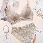 Black Snow Summer Wireless Lace Bra Set with Comfort