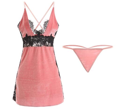 Lingerie Set with Sexy Nightdress and Sleepwear