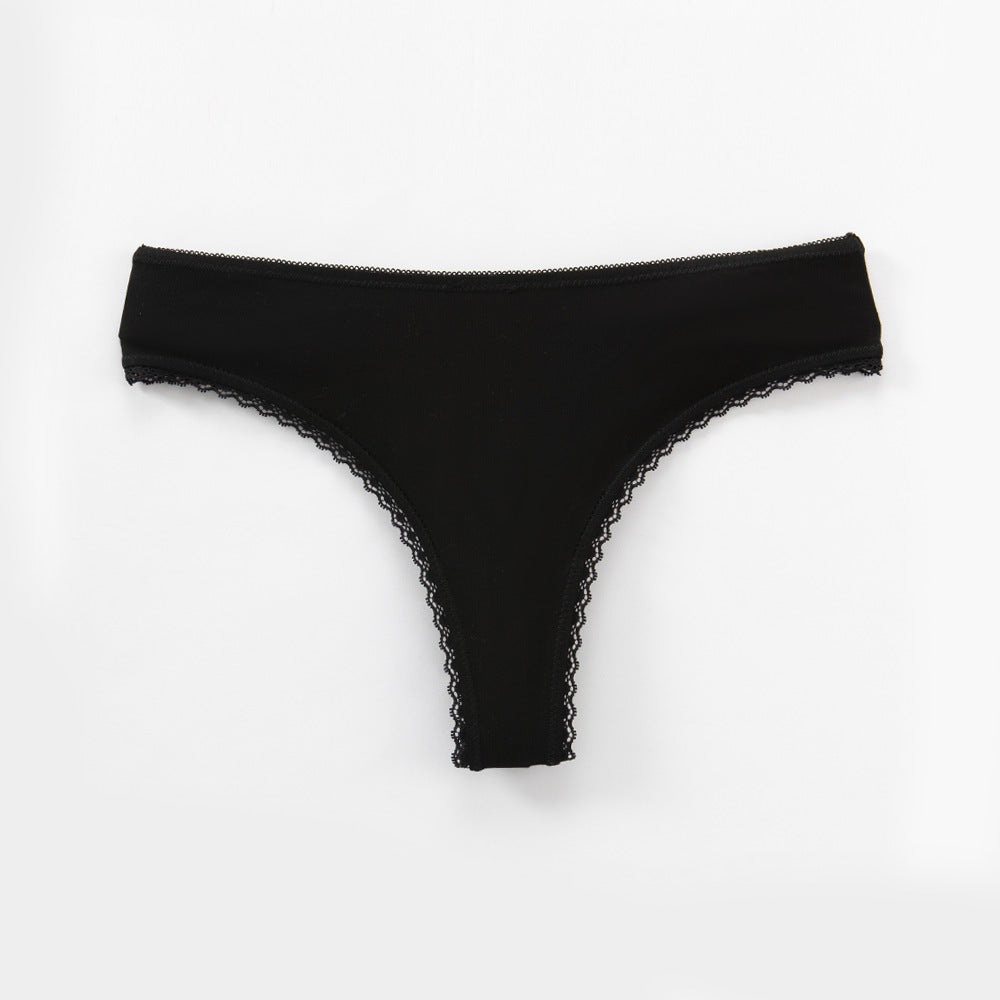 Cotton Lace Low Waist Women’s Thongs (EU Size)