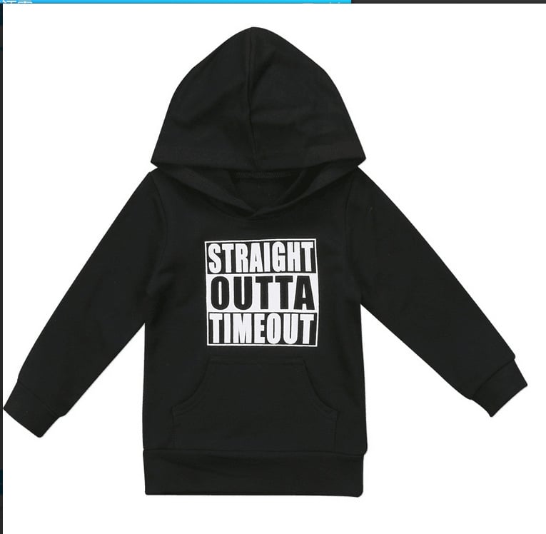 Kids' Hooded Sweater with Letter Design
