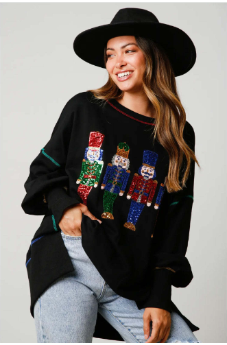 Thickened All-Matching Christmas Sweet Sequins Top