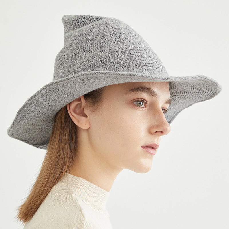 European American Halloween Wool Wizard Hat | Embroidered Cap