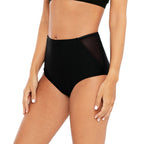 High-Waisted Black Women's Beach Shorts (One Piece)