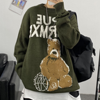Letter Bear Knit Sweater for Couples (Men & Women)