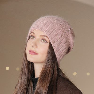 Fashionable Double-Layer Knitted Wool Warm Hat | Embroidered Cap