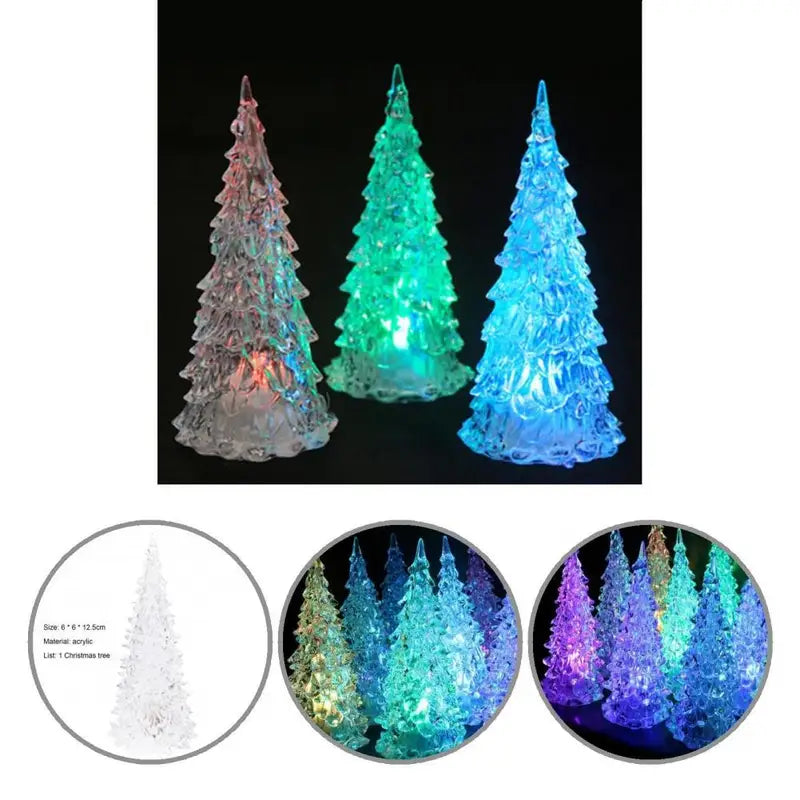 Colorful Christmas Tree with Acrylic Night Light Decor
