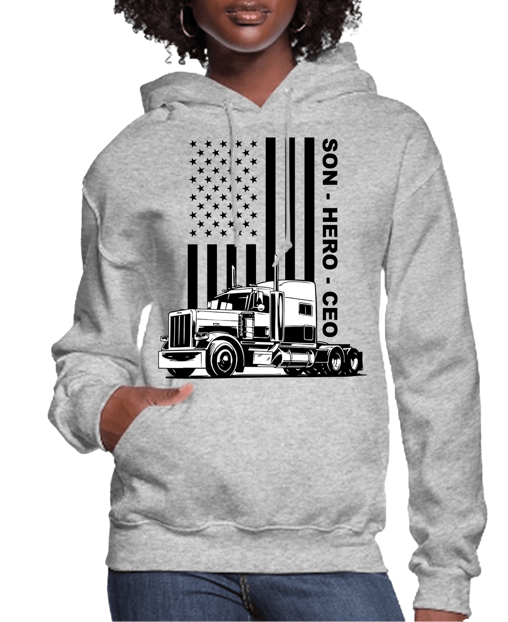 USA Trucker, Son, Hero, CEO Women’s Hoodie | Streetwear