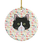 Siberian Forest Cat Christmas Ceramic Ornament