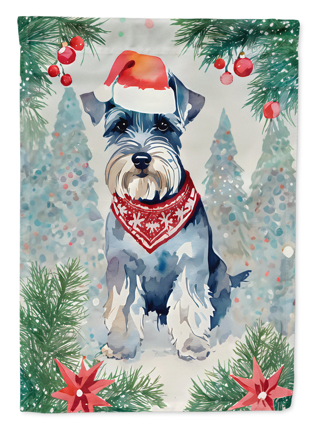 Schnauzer Christmas House Flag