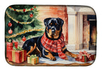 Rottweiler Cozy Christmas Dish Drying Mat