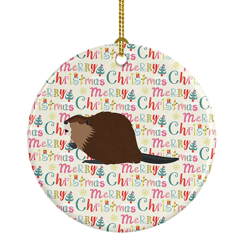 Eurasian Beaver Christmas Ceramic Ornament