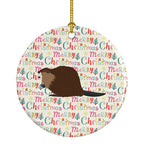 Eurasian Beaver Christmas Ceramic Ornament