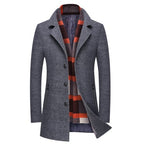 Woolen Coat with Scarf Collar