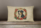 Greater Swiss Mountain Dog Christmas Flowers Throw Pillow