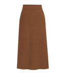 Plus Size High-Waisted Wool Long Skirt for Women