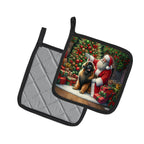 Leonberger and Santa Claus Pair of Pot Holders