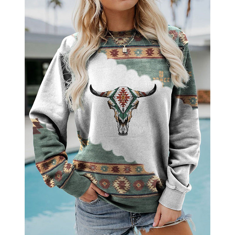 Vintage Western Style Women's Sweatshirt - Casual Pullover | Streetwear