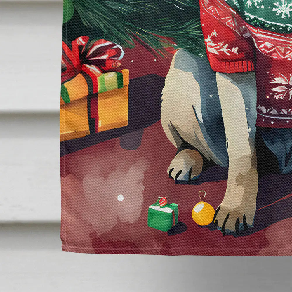 Pug Christmas House Flag