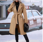 Women's Thick Lace-up Double-breasted Trench Coat