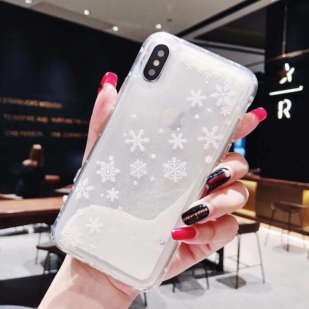 Snowflake Liquid Sand Christmas Phone Case | Protective Cover