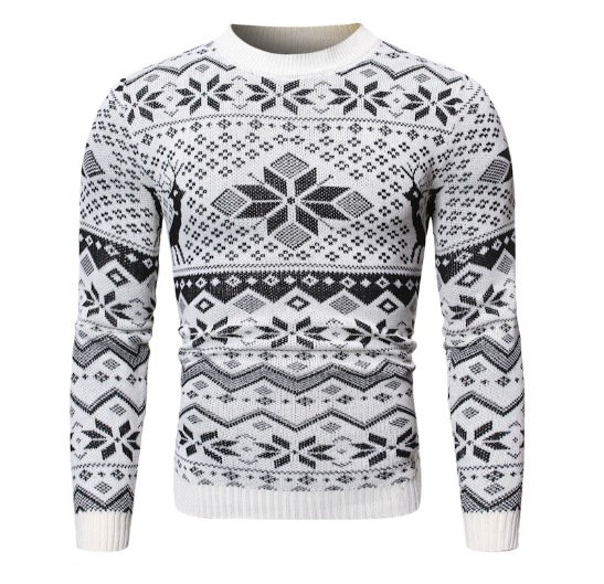 Snowflake Christmas Men's Crew Neck Sweater