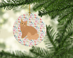 Selkirk Rex Cat Christmas Ceramic Ornament