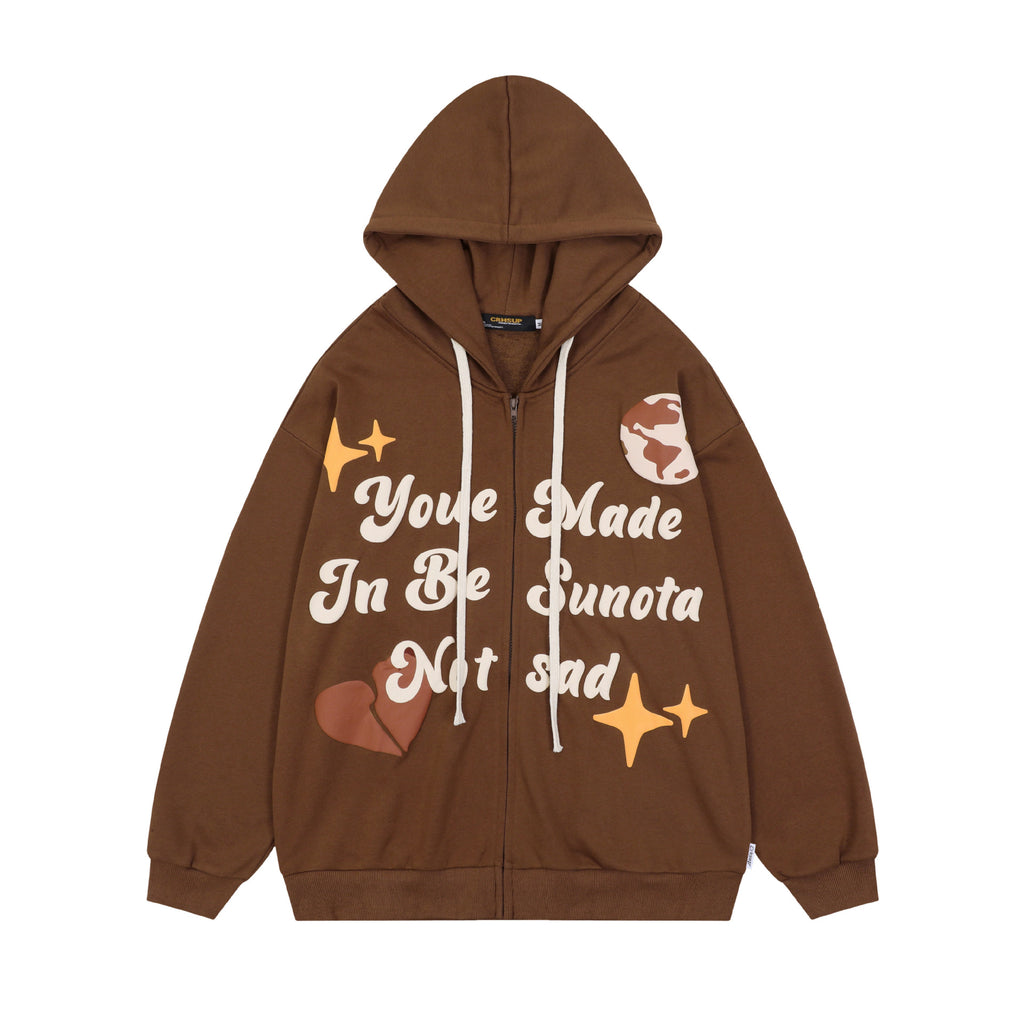 Unisex Printed Hoodie with Hooded Cardigan Design | Streetwear