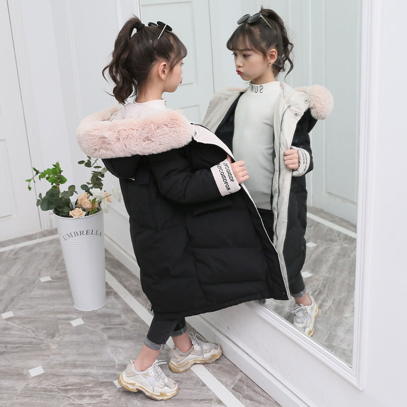 Solid Color Girls Down Padded Jacket