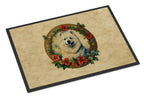 Samoyed Christmas Flowers Doormat