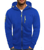 Men's Fleece Color Hoodie Zip Front Hooded Sweatshirt | Streetwear