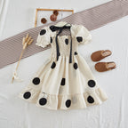 Summer Girls French Bubble Short-Sleeved Chiffon Dress