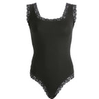 Leopard Lace Back Tie Sexy Bodysuit