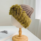 Women's Wool and Fur Spliced Fisherman's Hat | Embroidered Cap