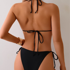 Women's Black Triangle String Bikini