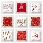 Christmas Series Linen Pillow Covers with Reindeer Design