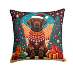 Chocolate Labrador Retriever Christmas Throw Pillow