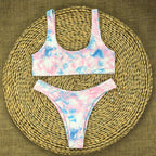 2020 Women's Colorful Tie-Dye Bikini Two-Piece Set