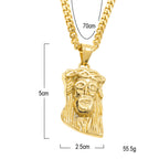 Abstract Jesus Face Pendant Necklace