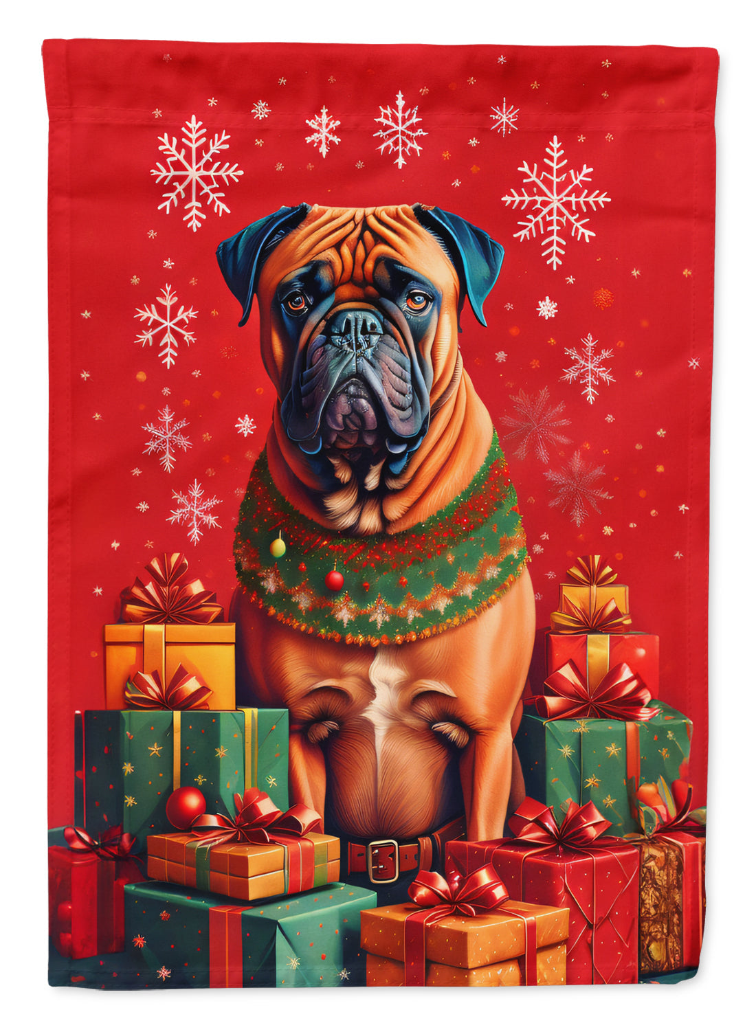 Bullmastiff Holiday Christmas House Flag