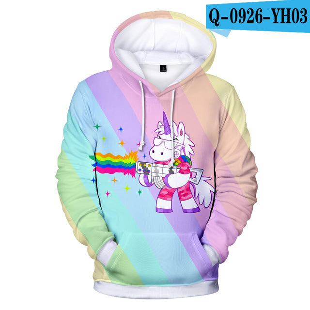 Unicorn Sweatshirt for Kids Ages 3-14, Cartoon Jacket