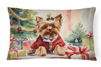 Yorkie Christmas Throw Pillow