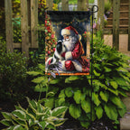 Japanese Chin and Santa Claus Garden Flag