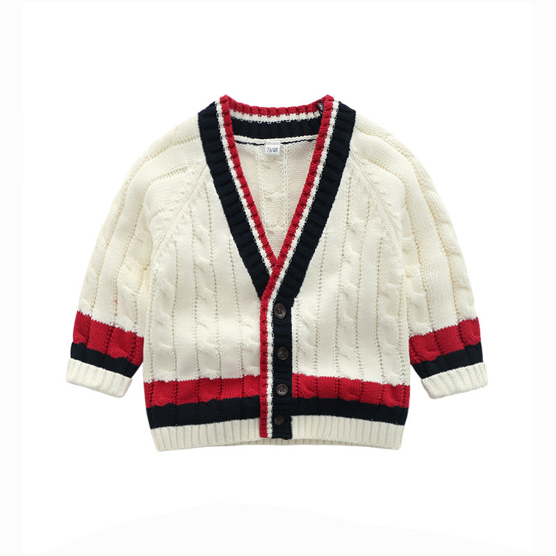 College Style Knitted Long Sleeve Sweater